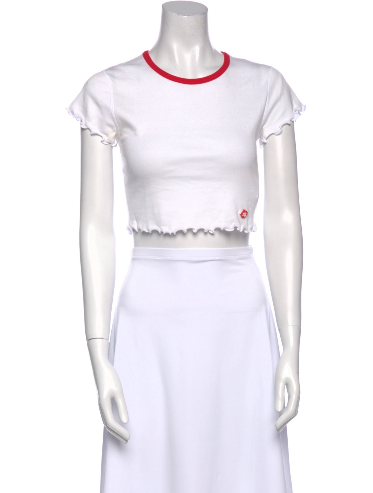 Alexanderwang.T Crew Neck Short Sleeve Crop Top