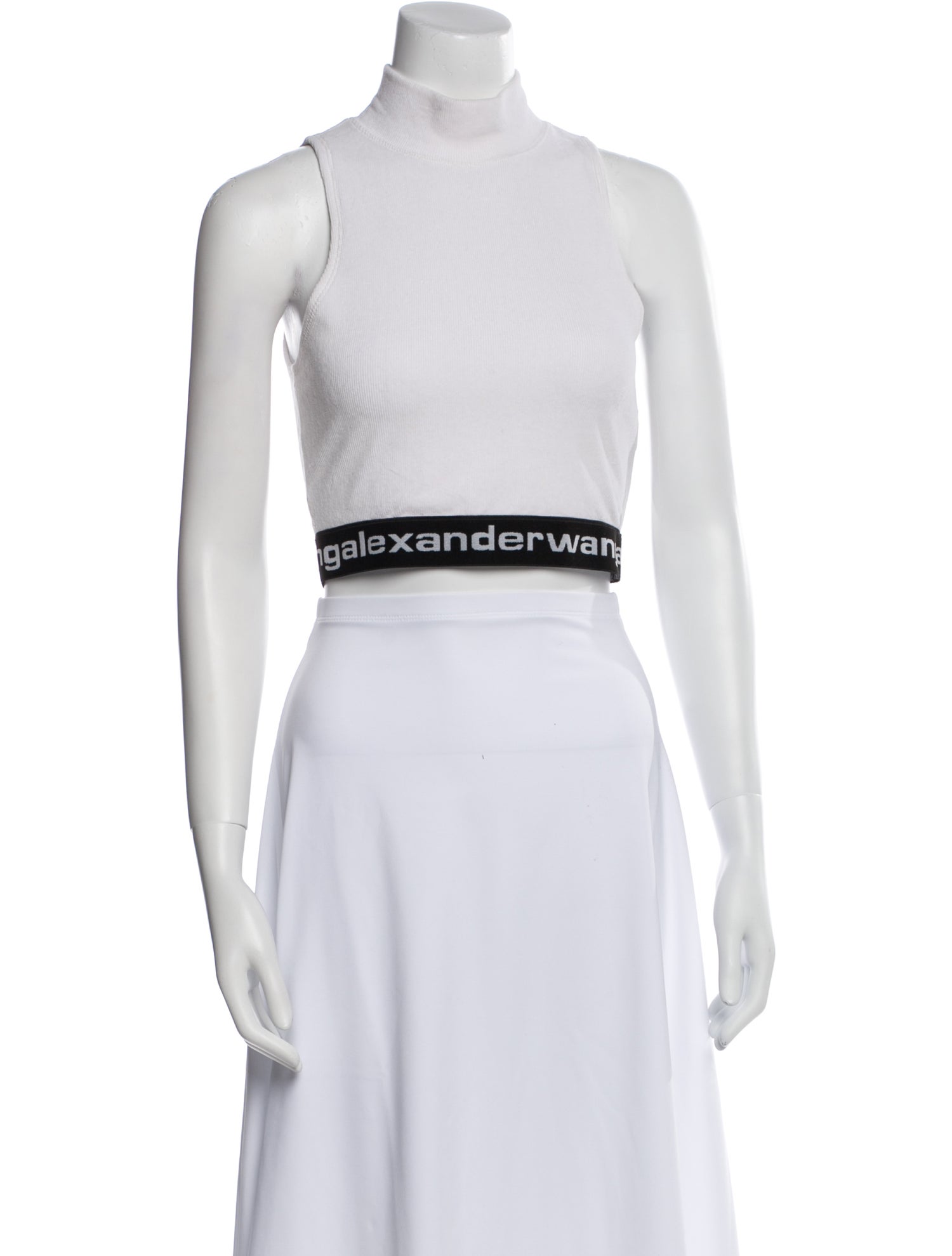Alexanderwang.T Mock Neck Sleeveless Crop Top