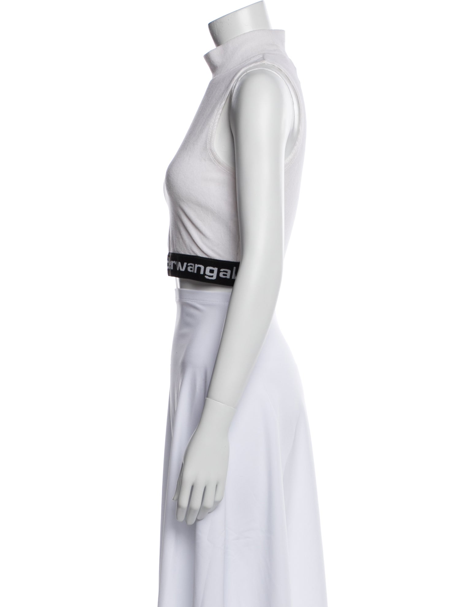 Alexanderwang.T Mock Neck Sleeveless Crop Top