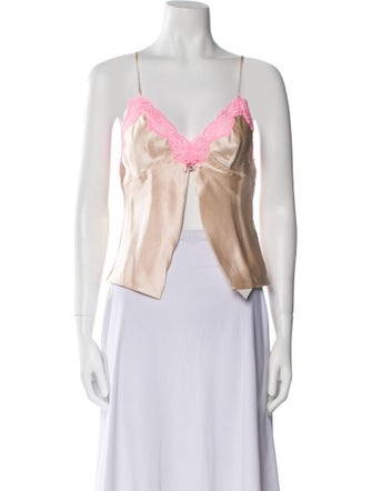 Alexanderwang.T Silk V-Neck Crop Top