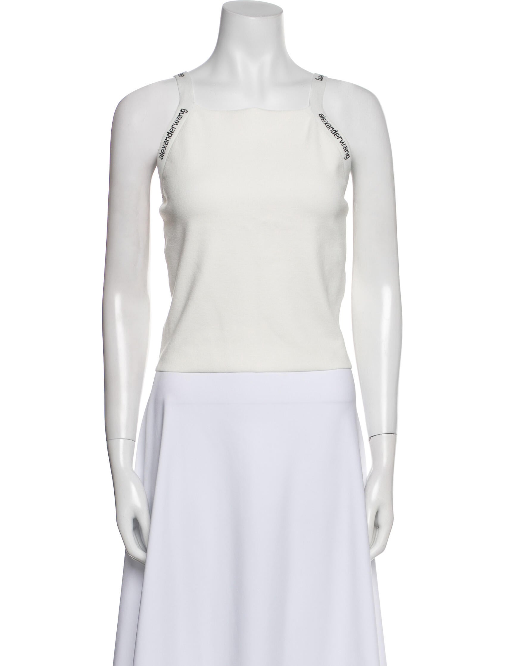 Alexanderwang.T Square Neckline Sleeveless Crop Top