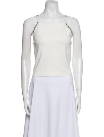 Alexanderwang.T Square Neckline Sleeveless Crop Top