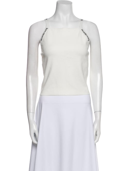 Alexanderwang.T Square Neckline Sleeveless Crop Top