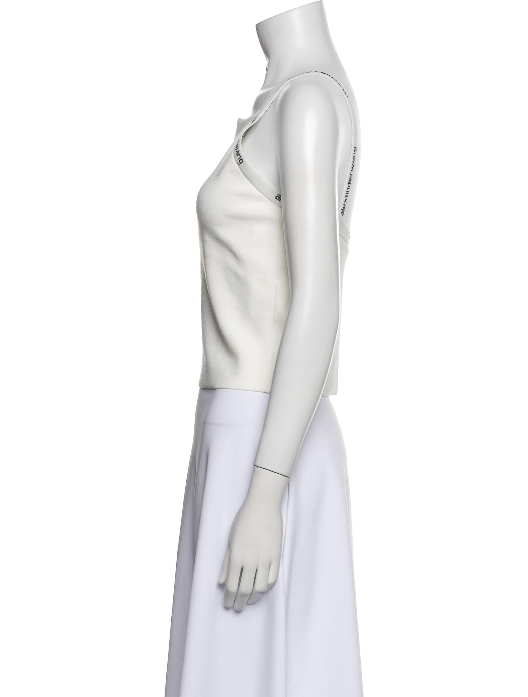 Alexanderwang.T Square Neckline Sleeveless Crop Top