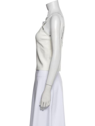 Alexanderwang.T Square Neckline Sleeveless Crop Top