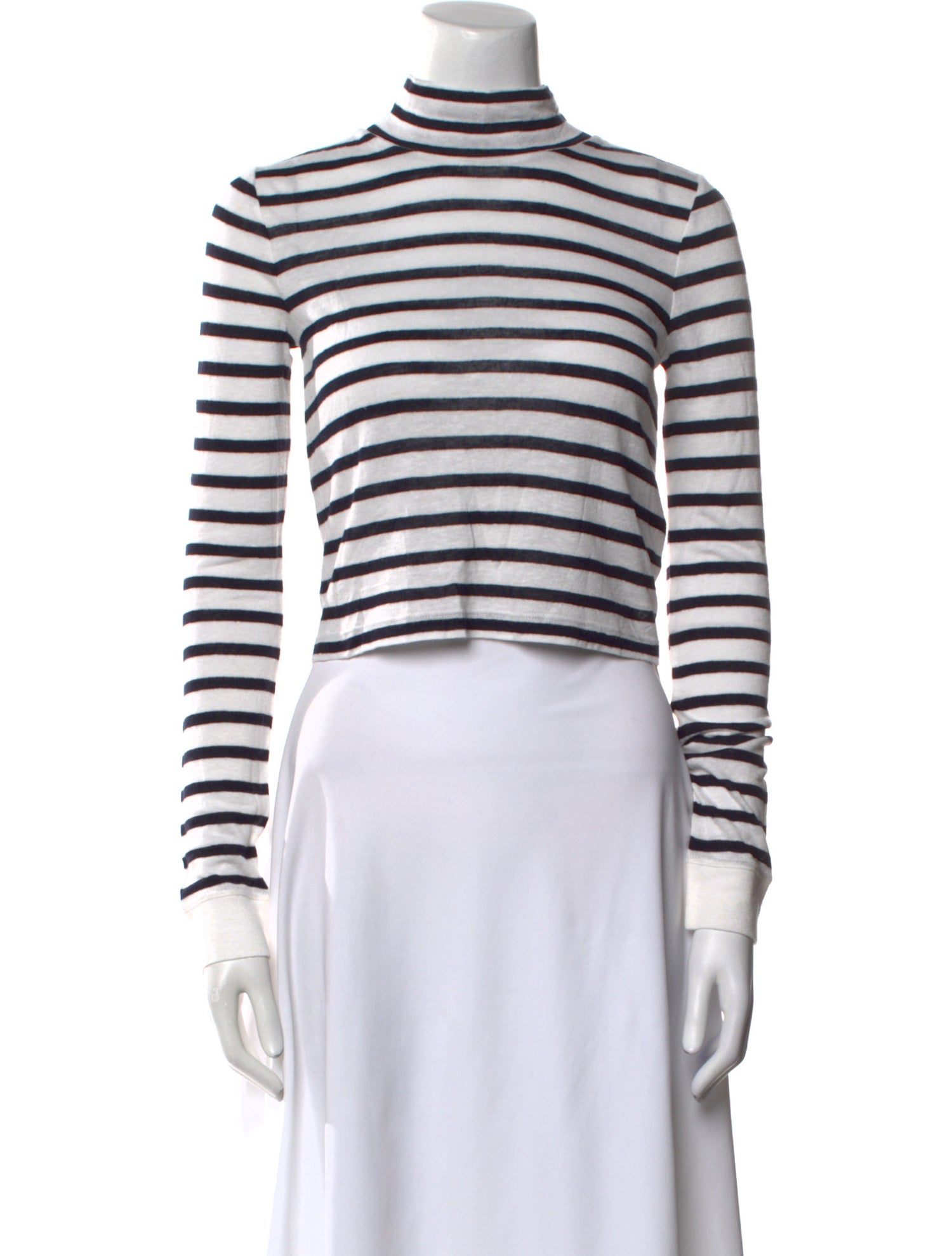 Alexanderwang.T Striped Turtleneck Crop Top