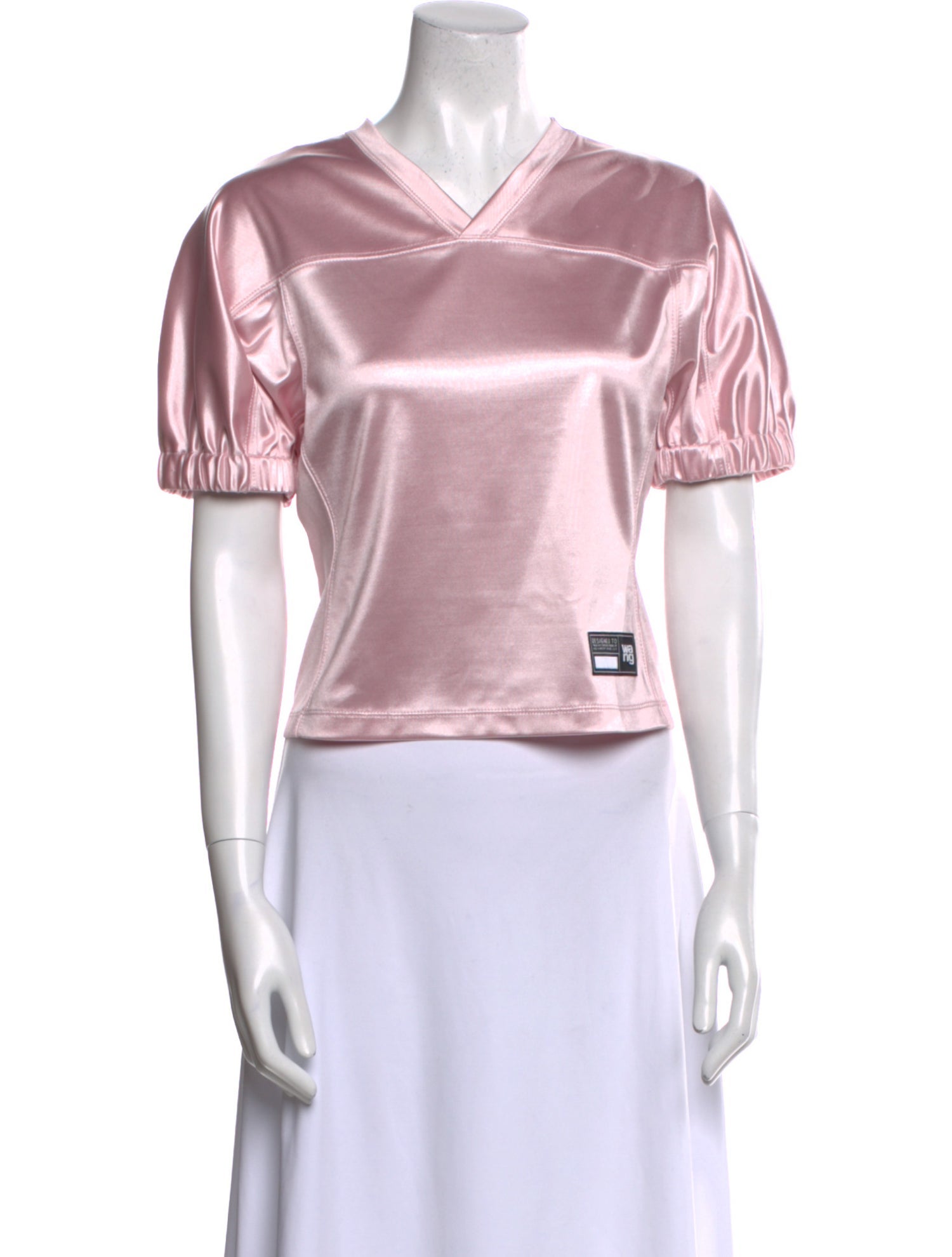 Alexanderwang.T V-Neck Short Sleeve Crop Top