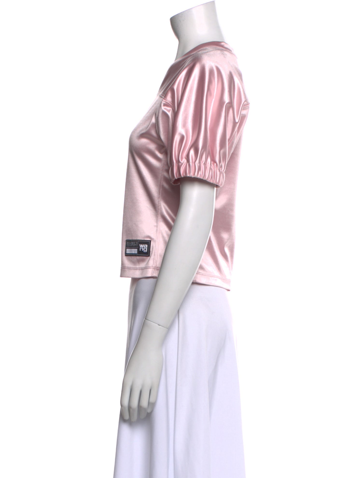 Alexanderwang.T V-Neck Short Sleeve Crop Top