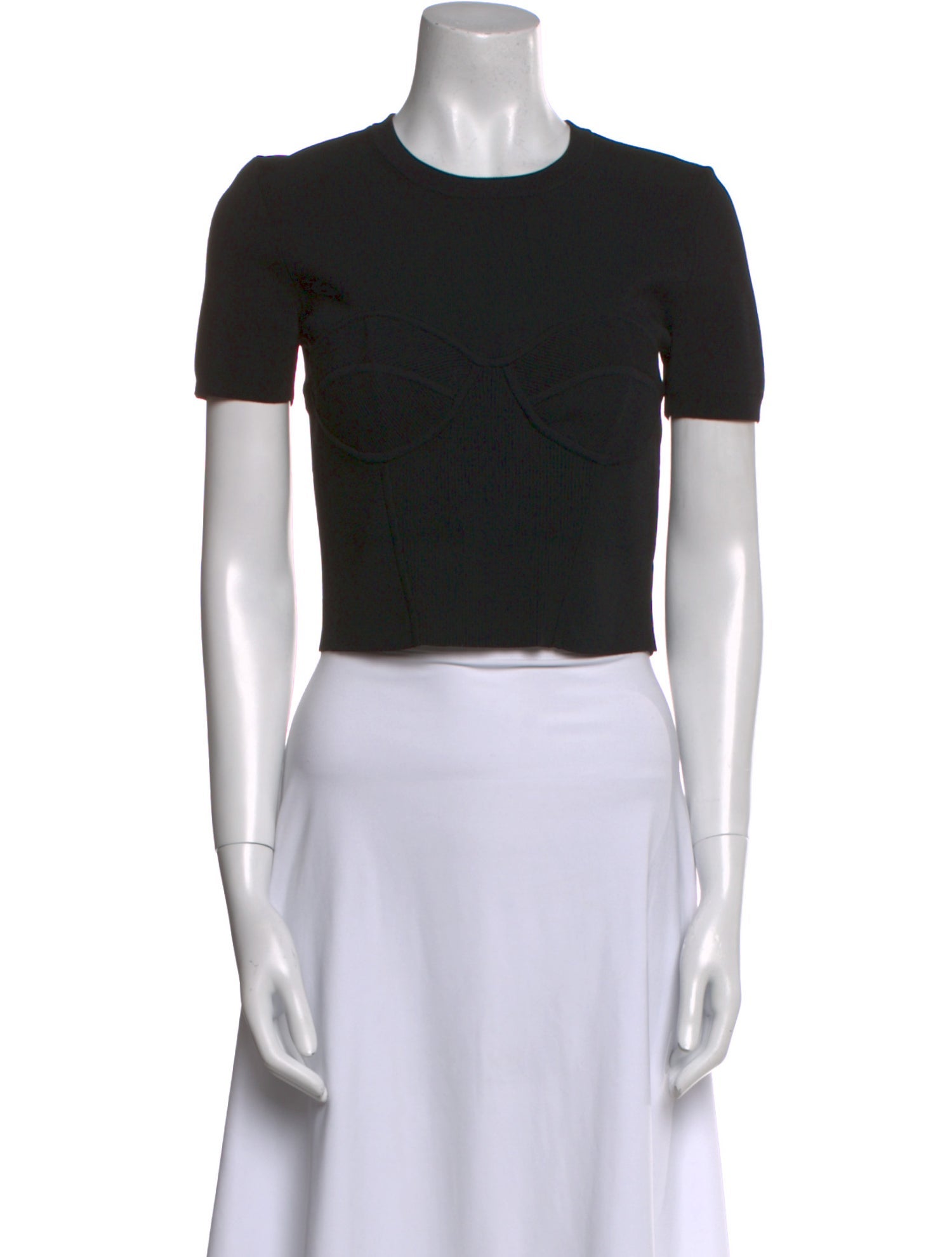 Alexanderwang.T Crew Neck Short Sleeve Crop Top