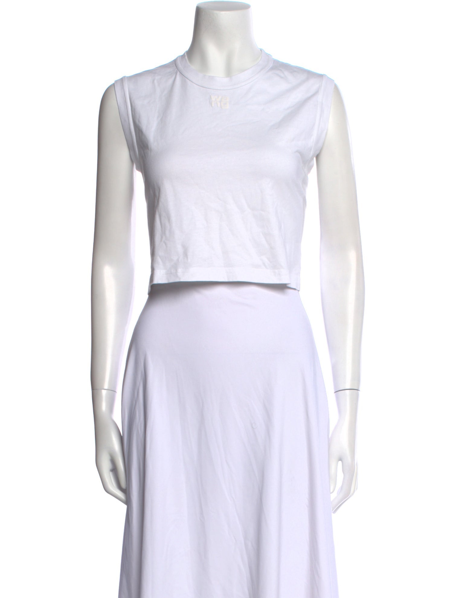 Alexanderwang.T Crew Neck Sleeveless Crop Top