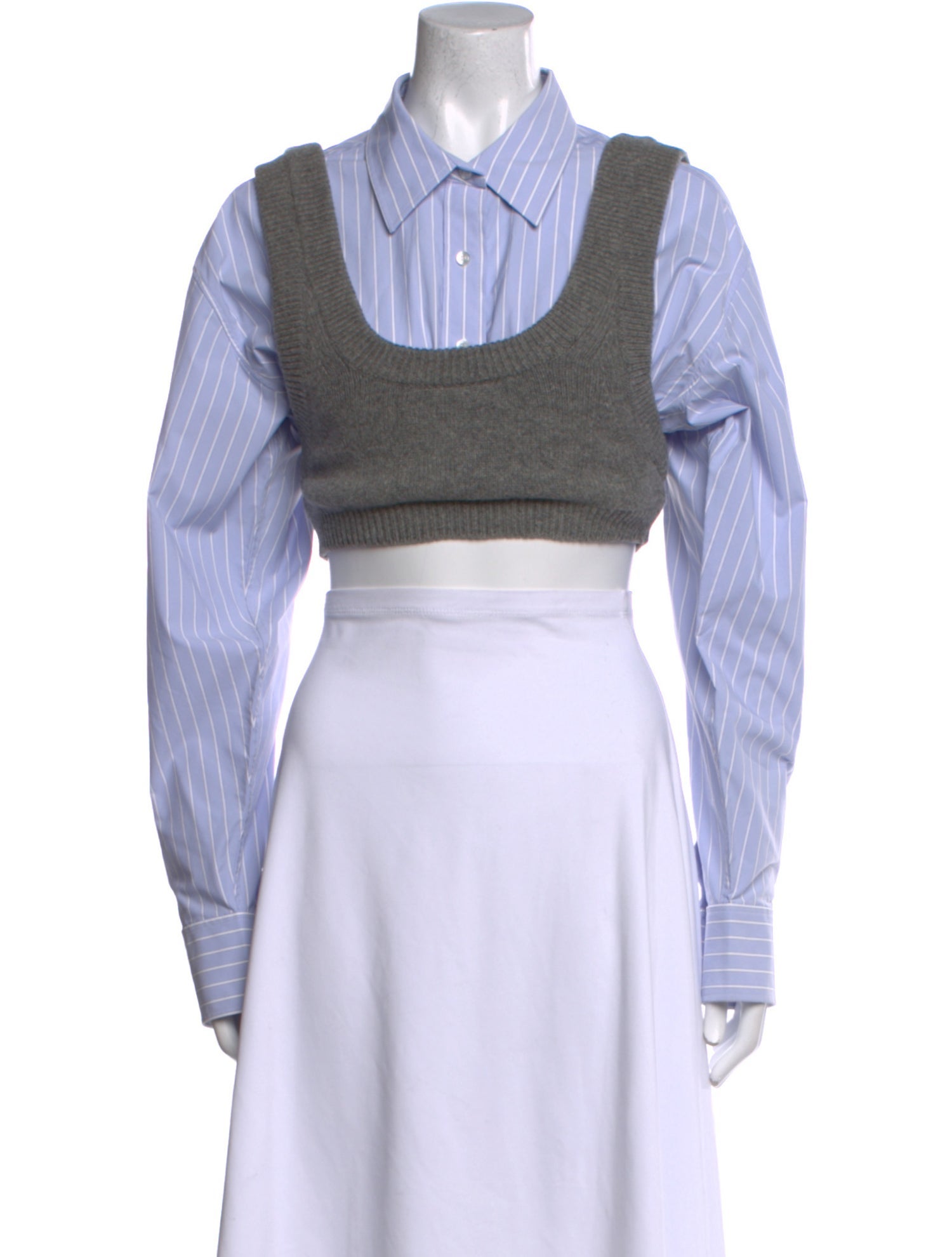 Alexanderwang.T Wool Long Sleeve Crop Top