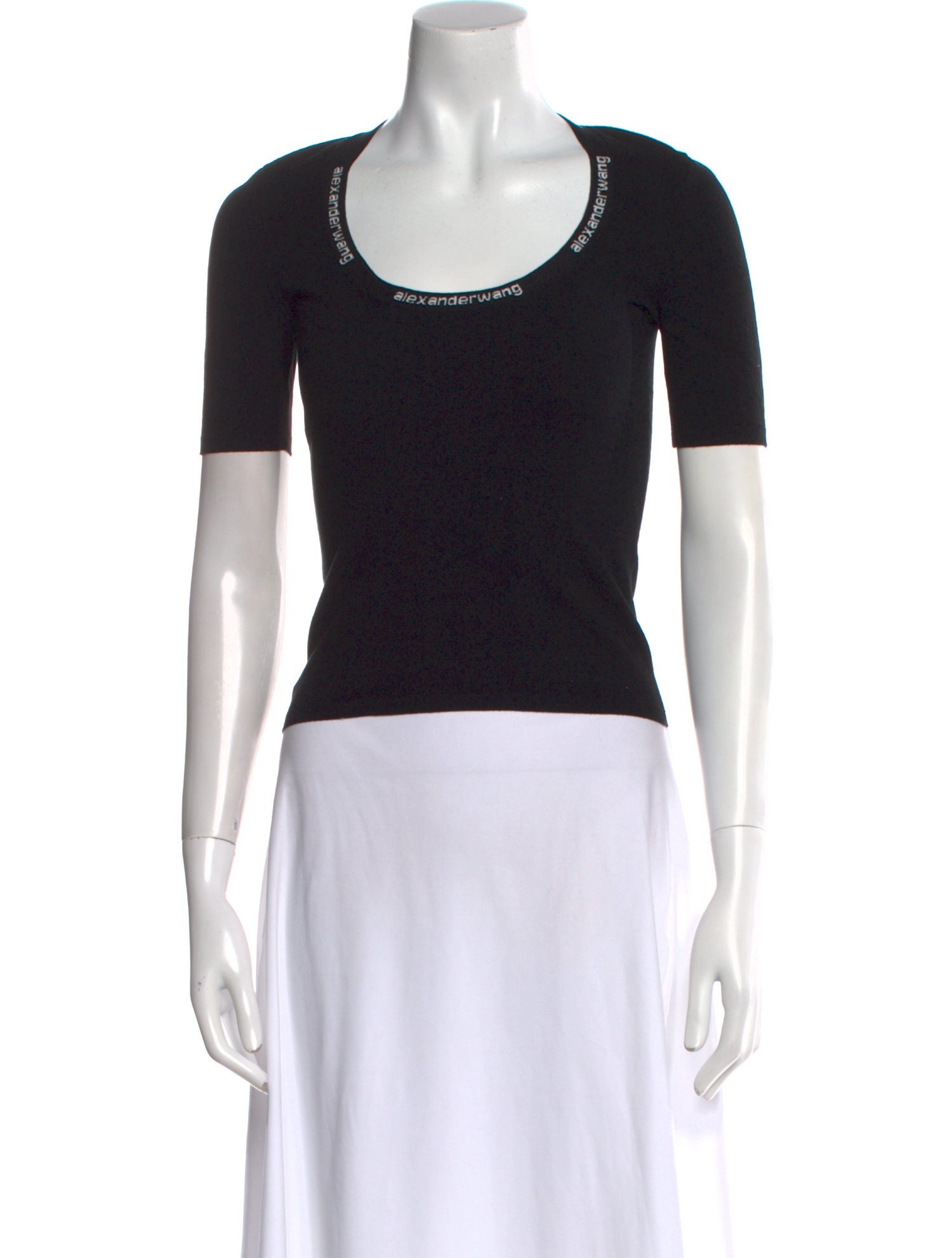 Alexanderwang.T Scoop Neck Short Sleeve Top