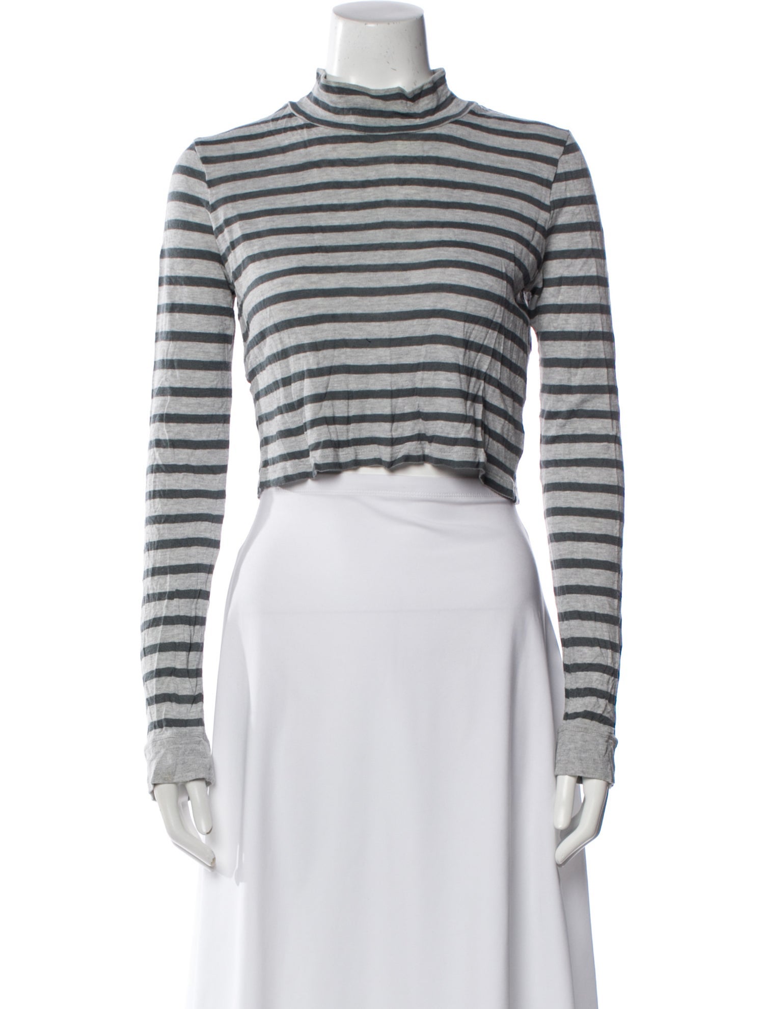 Alexanderwang.T Striped Mock Neck Crop Top
