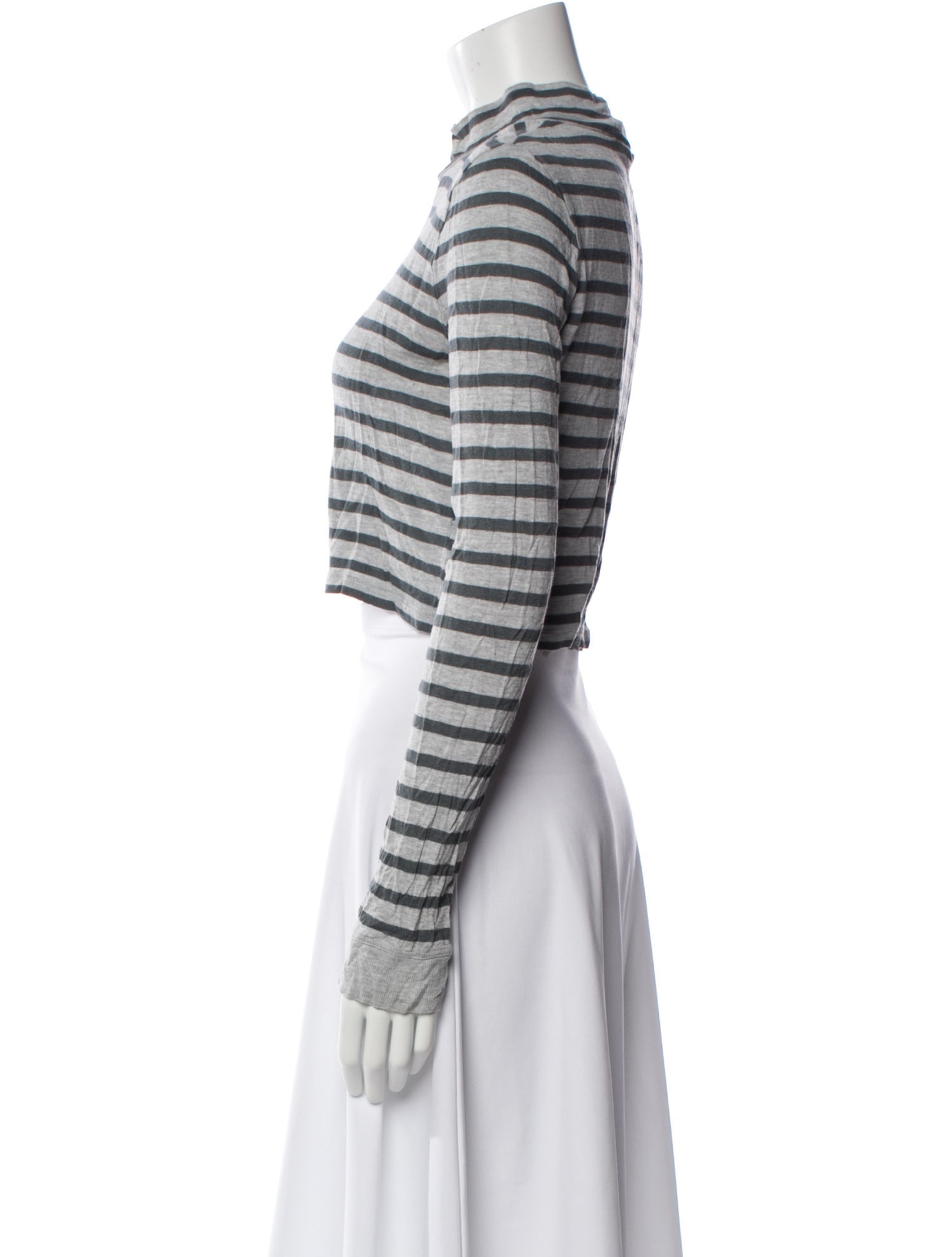 Alexanderwang.T Striped Mock Neck Crop Top