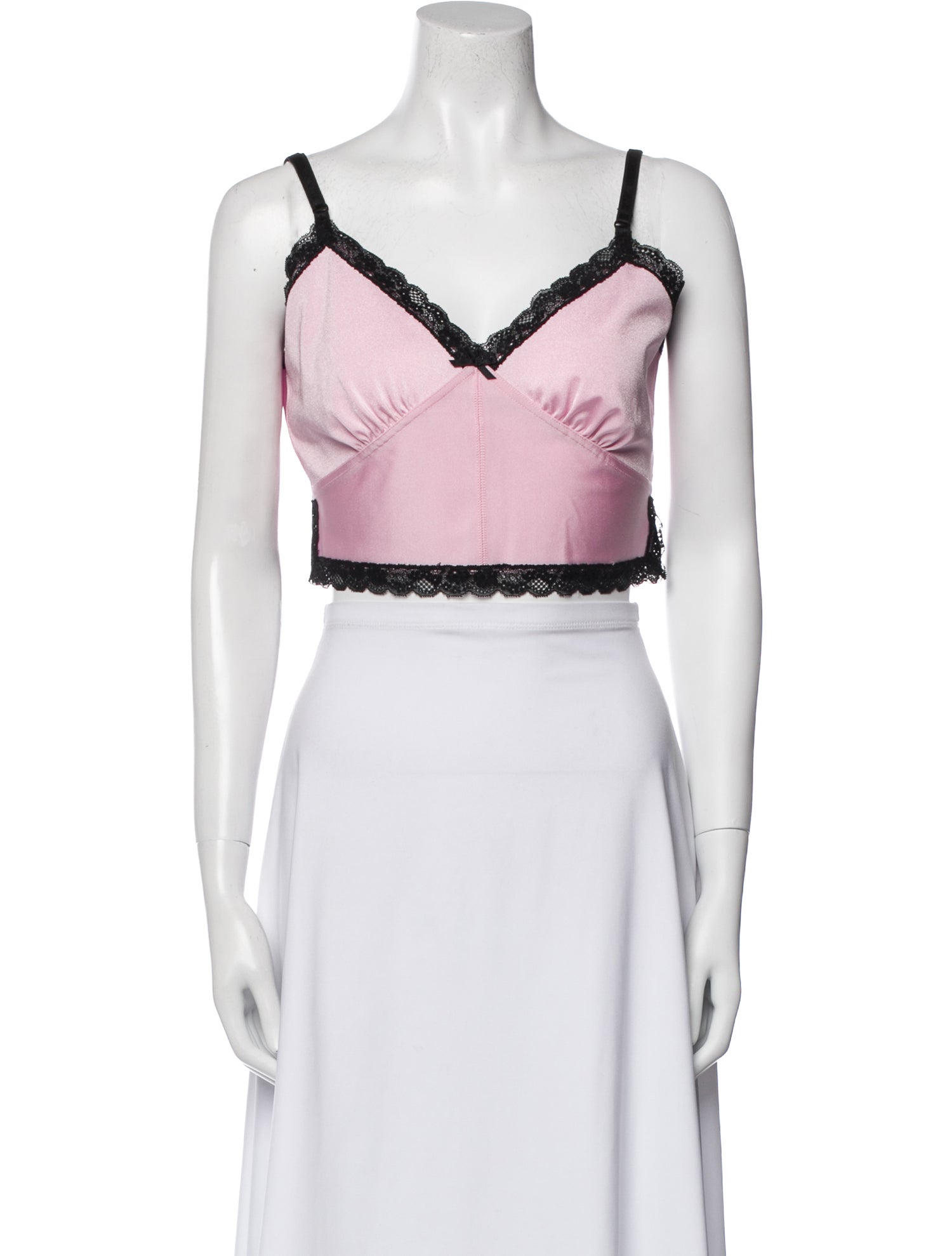 Alexanderwang.T Lace Pattern V-Neck Crop Top