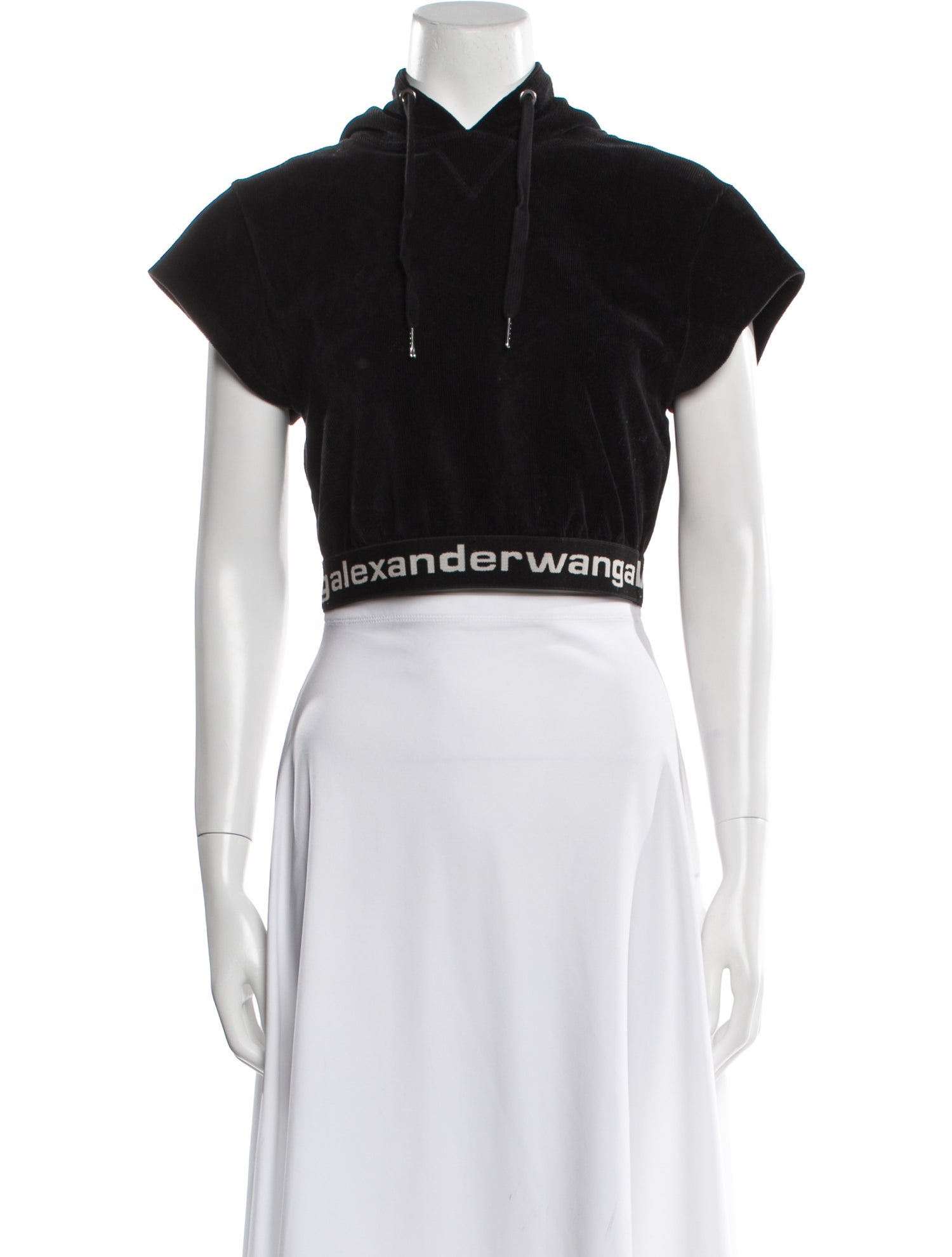 Alexanderwang.T Mock Neck Short Sleeve Crop Top
