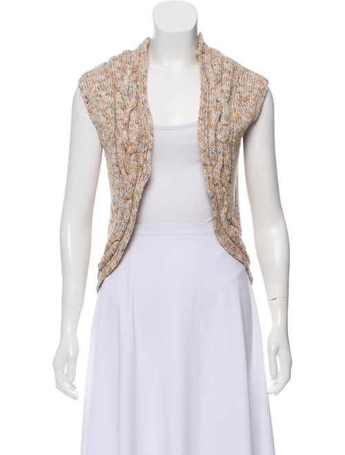 Adam Sleeveless Knit Cardigan Beige