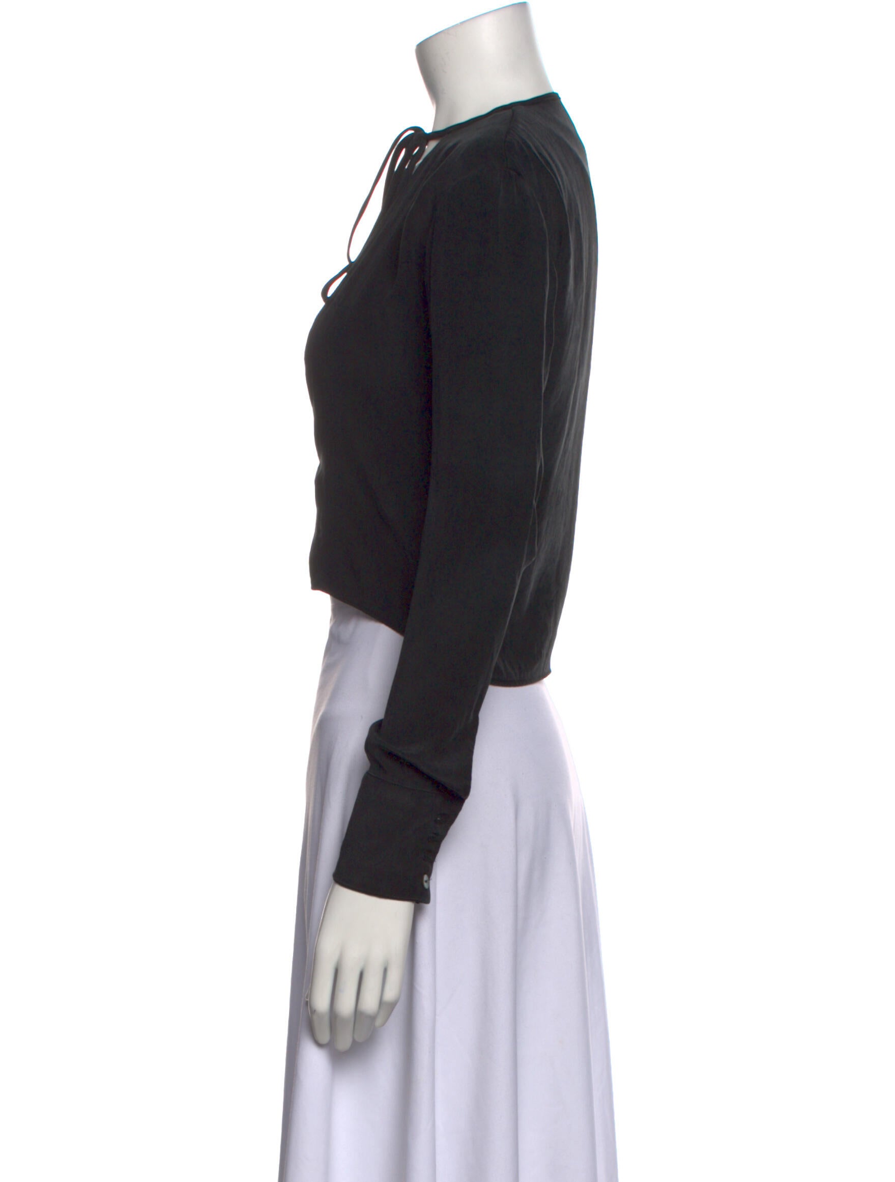 Are You Am I Mock Neck Long Sleeve Crop Top - Black Tops, Clothing ...
