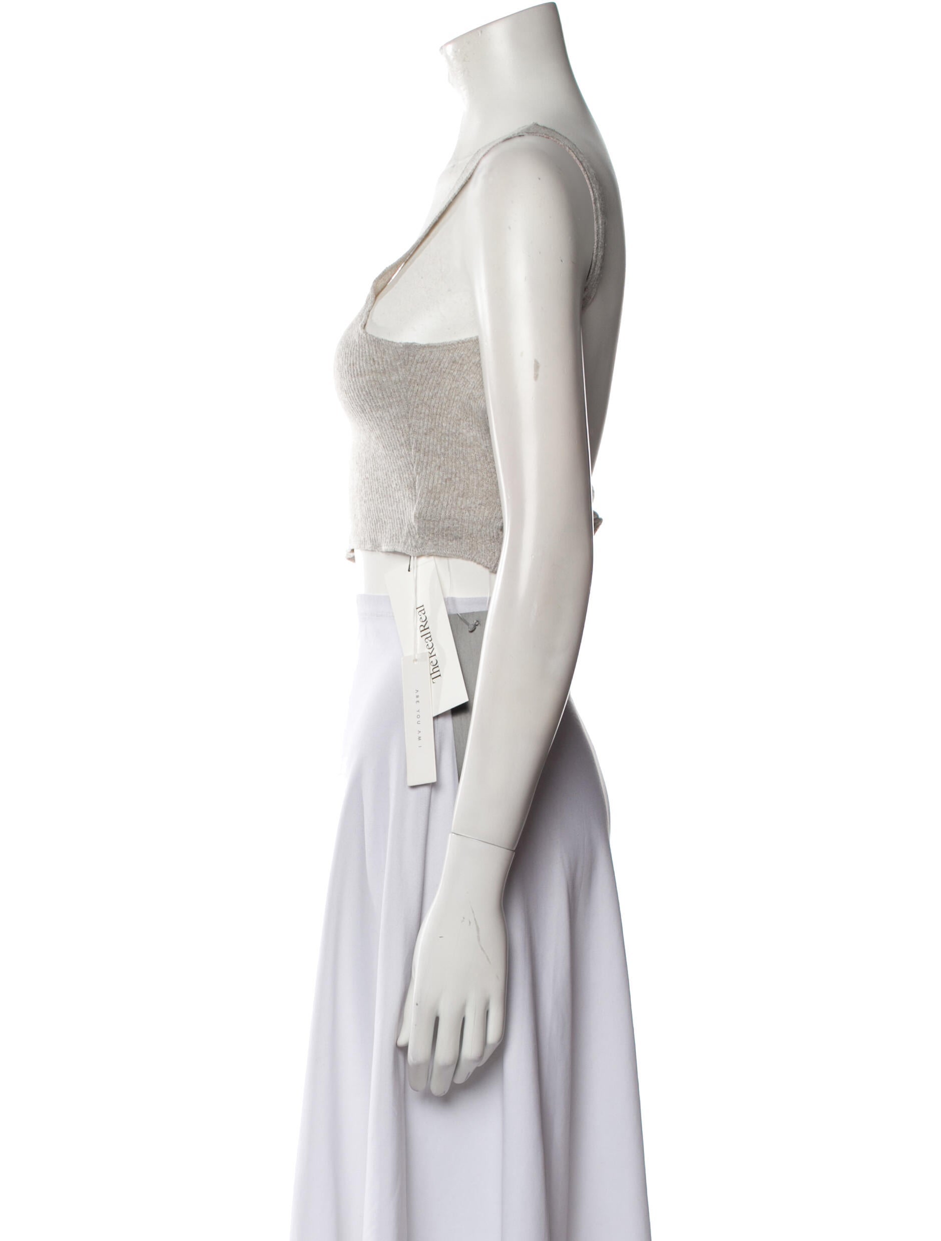 Are You Am I Square Neckline Sleeveless Crop Top w/ Tags