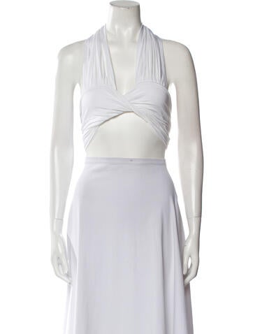 Are You Am I Tops V-Neck Sleeveless Crop Top L