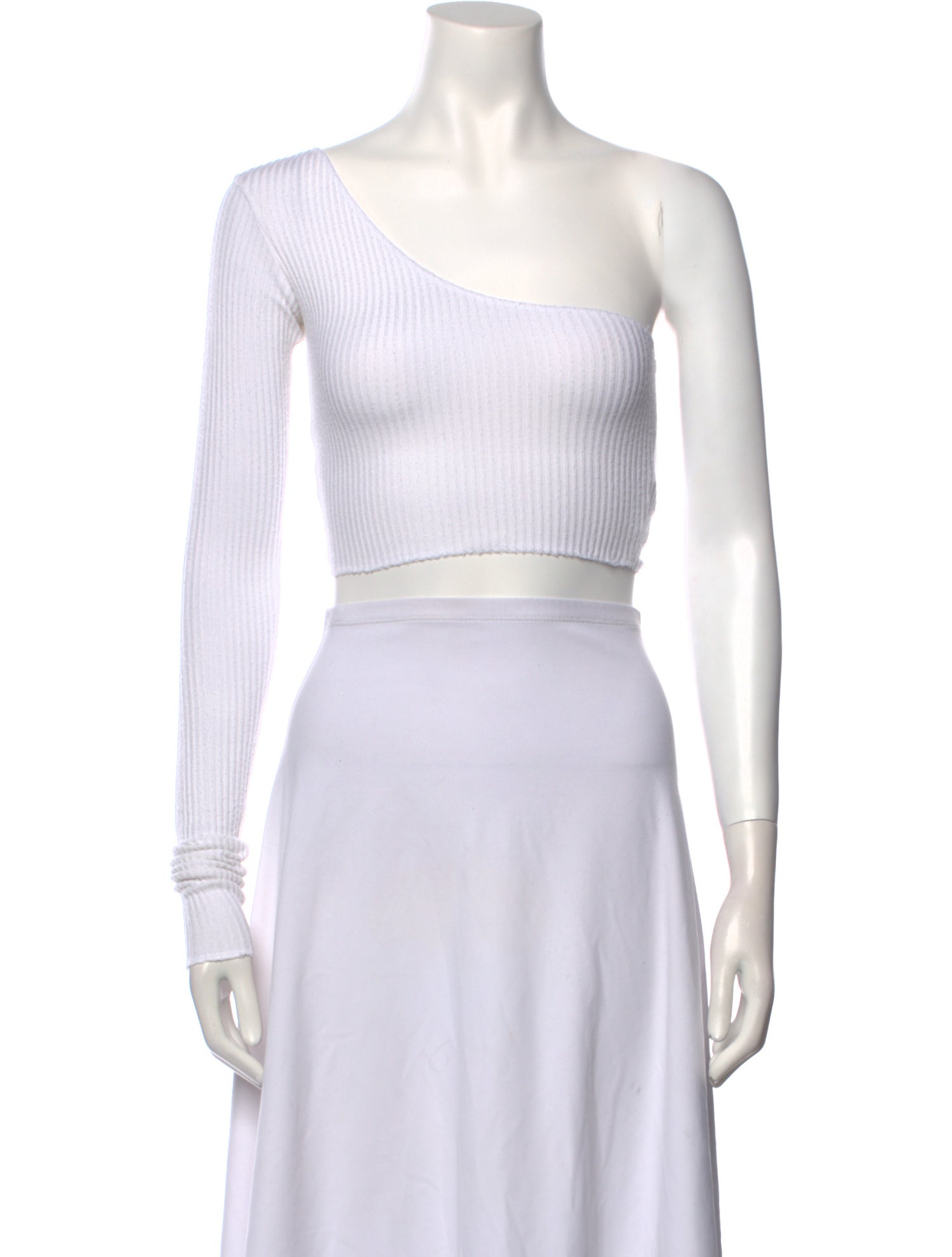 Are You Am I One-Shoulder Long Sleeve Crop Top