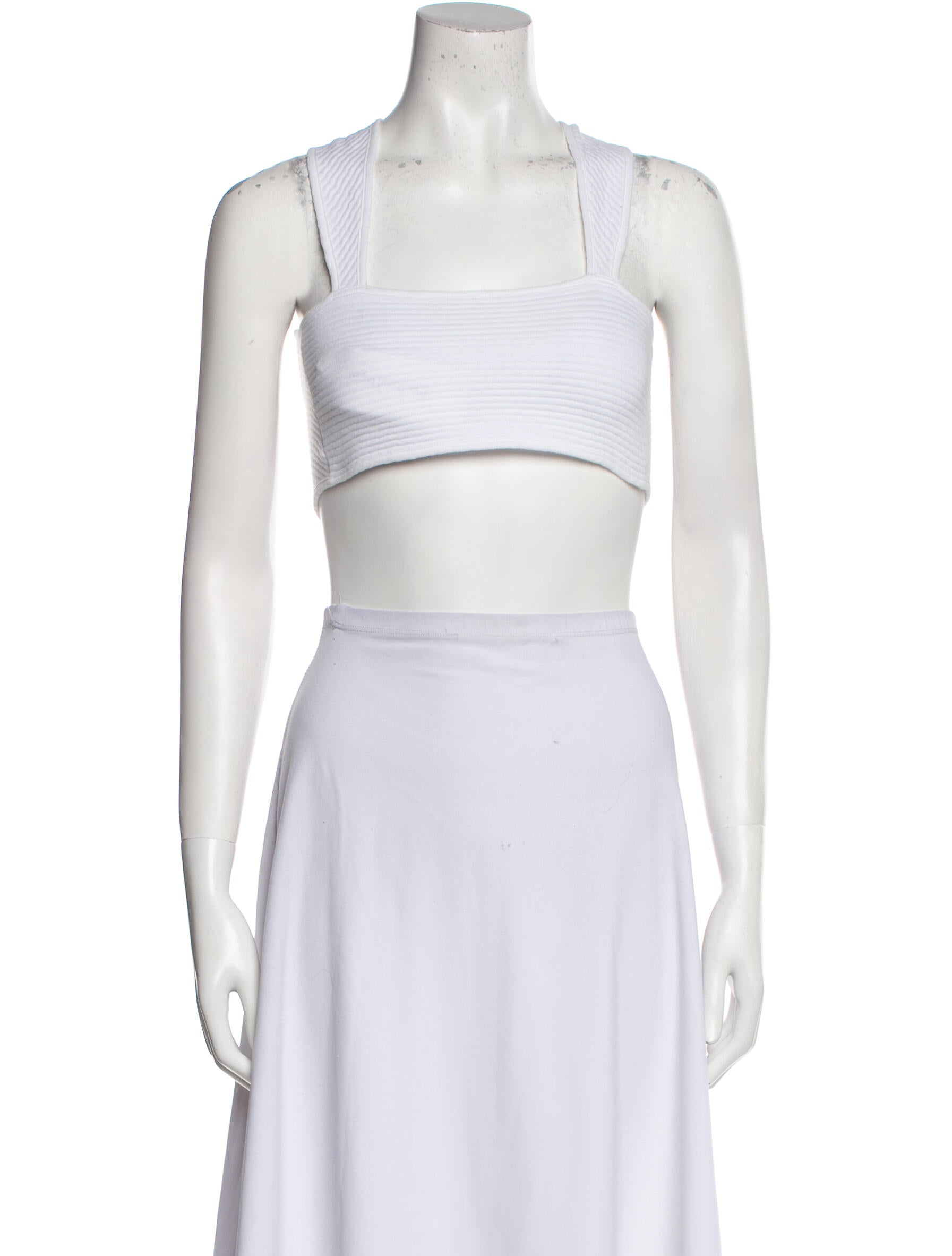 Are You Am I Square Neckline Sleeveless Crop Top
