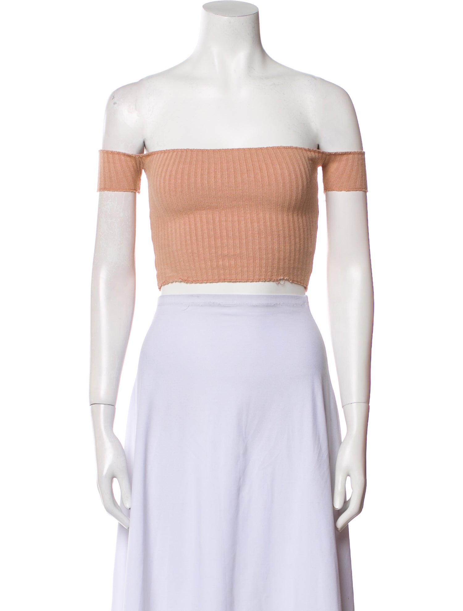 Are You Am I Off-The-Shoulder Short Sleeve Crop Top