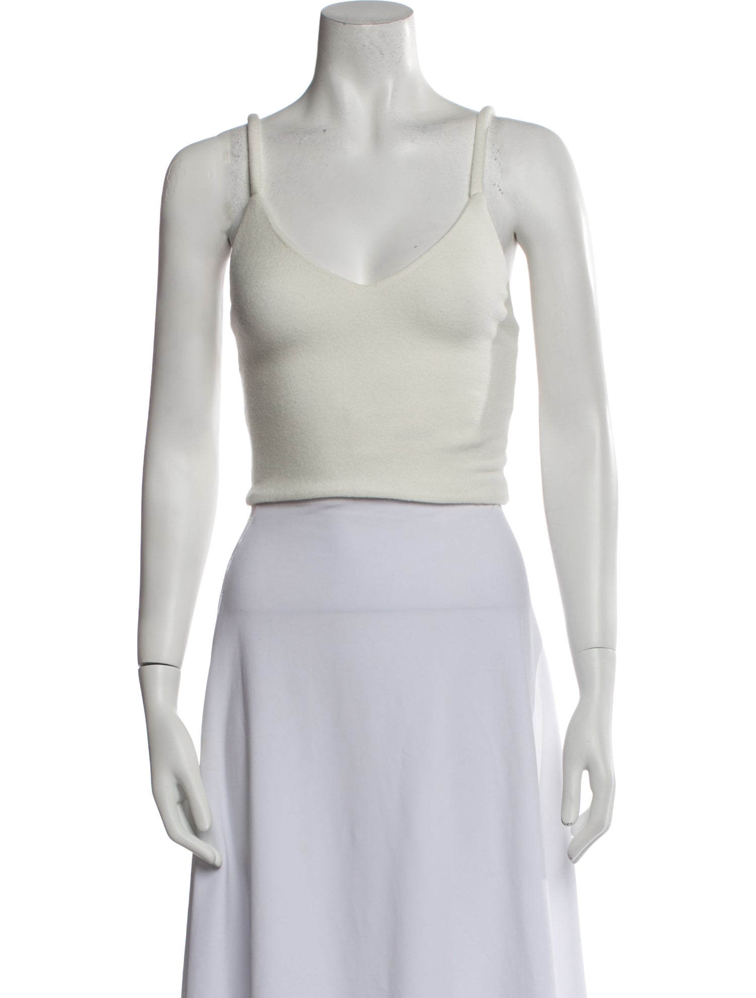 Are You Am I V-Neck Sleeveless Crop Top