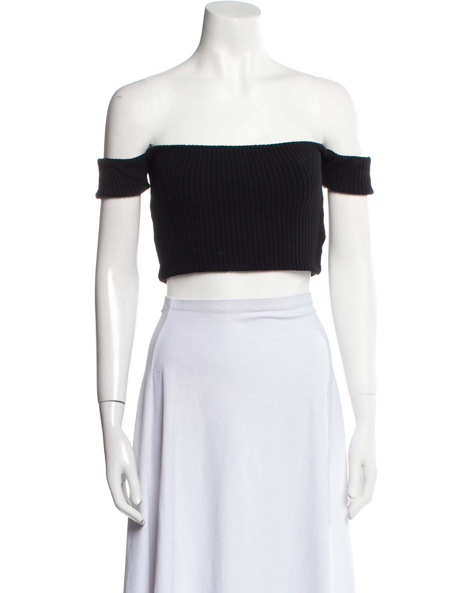 Are You Am I Off-The-Shoulder Short Sleeve Crop Top