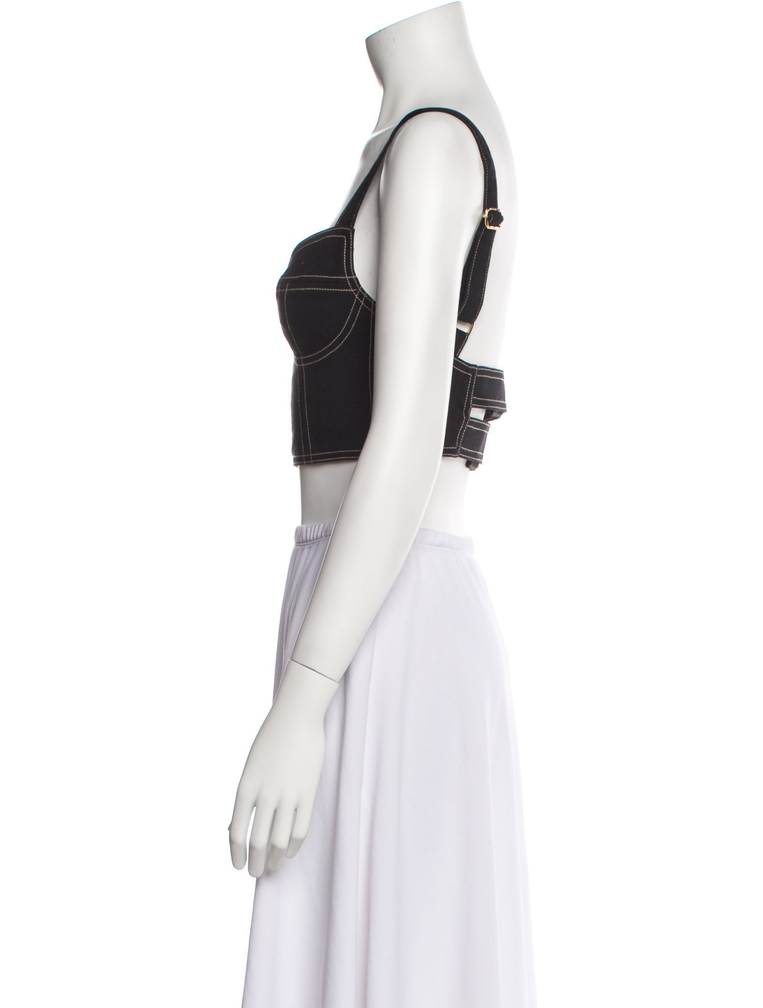 Are You Am I Square Neckline Sleeveless Crop Top