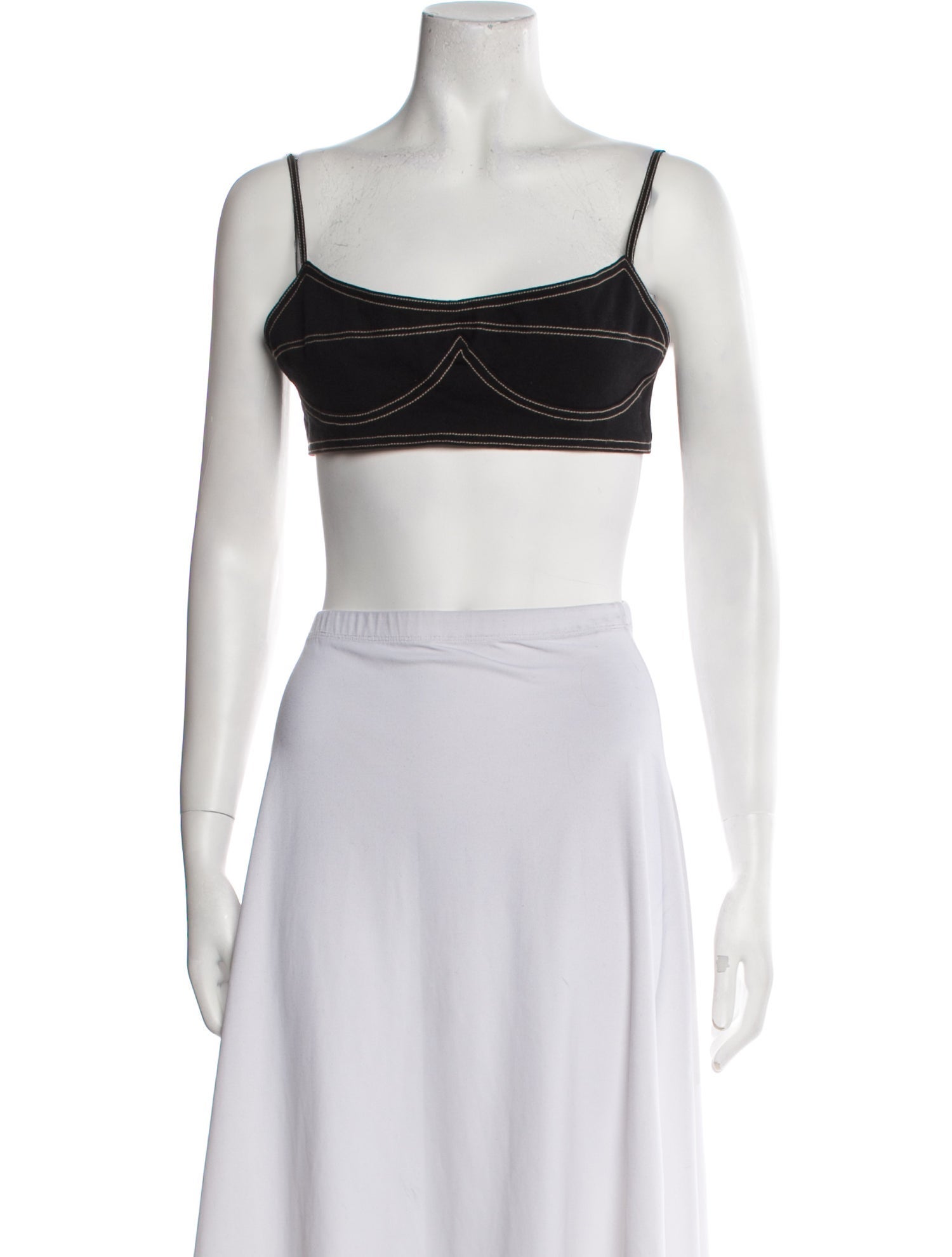 Are You Am I Square Neckline Sleeveless Crop Top