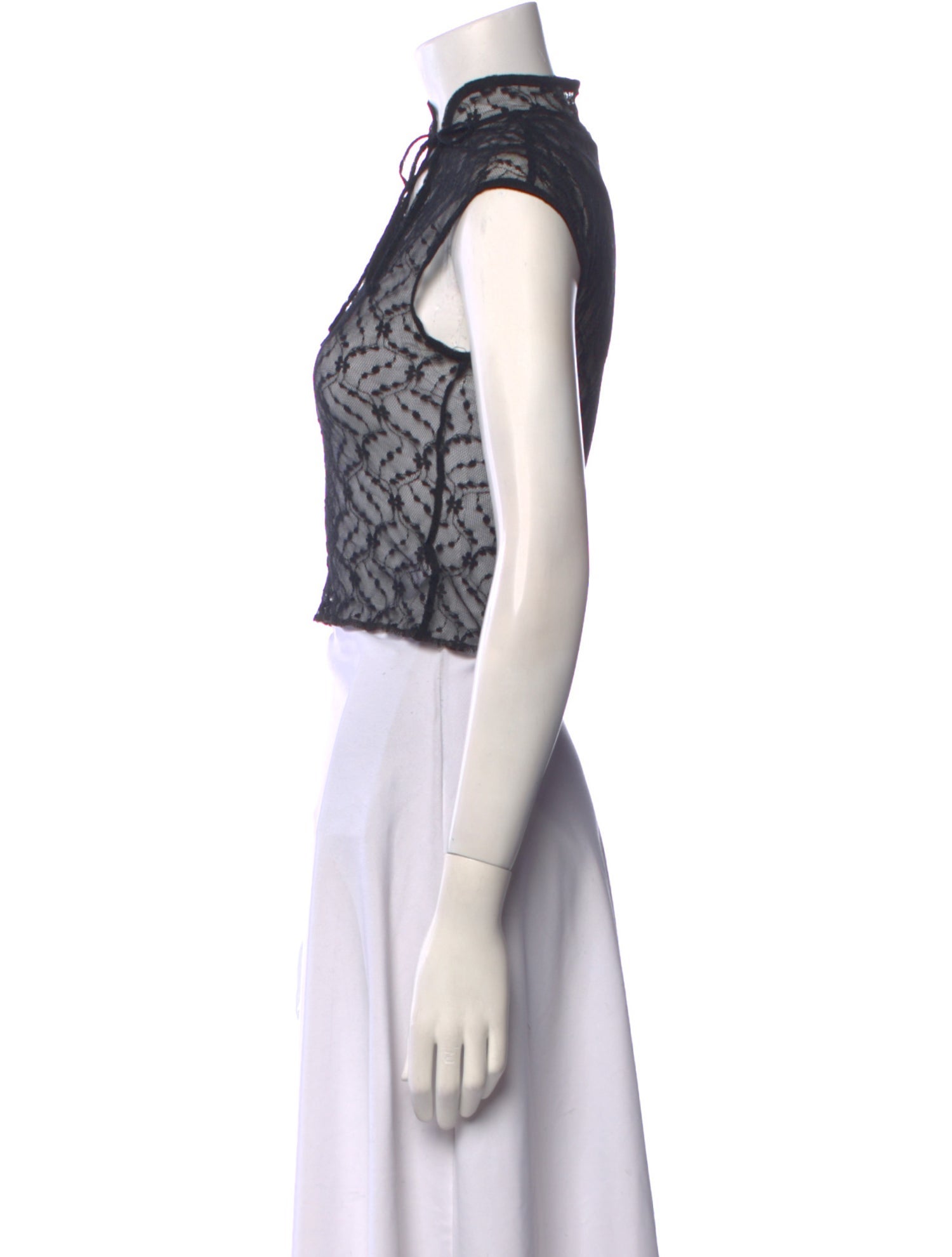 Are You Am I Nylon Lace Pattern Crop Top w/ Tags