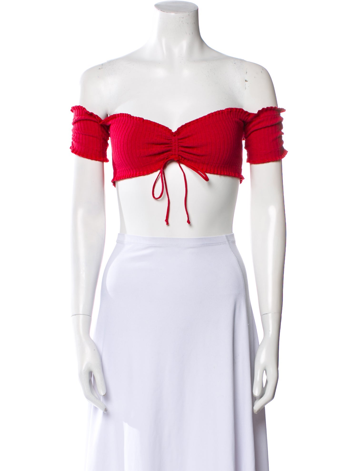 Are You Am I Off-The-Shoulder Short Sleeve Crop Top