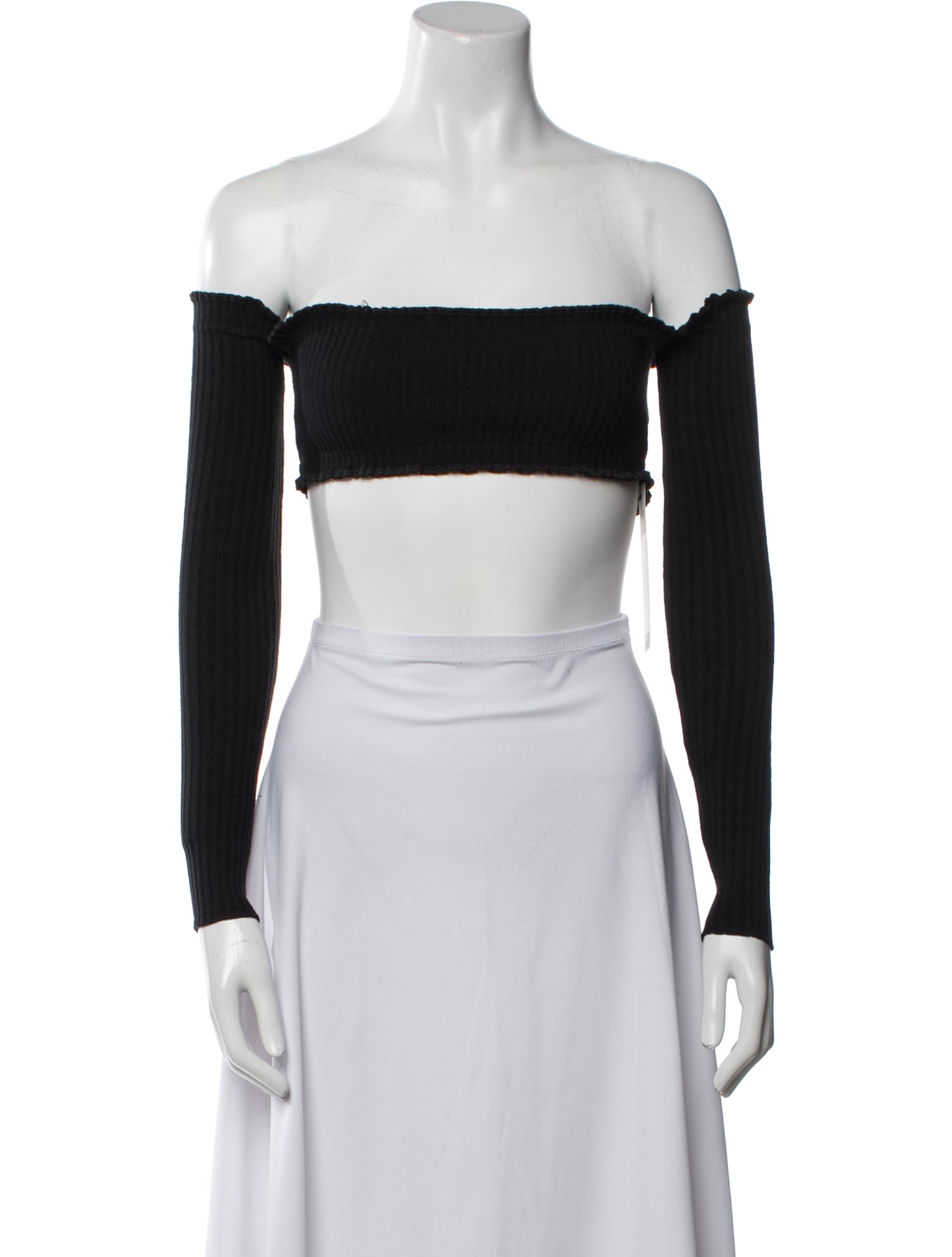 Are You Am I Off-The-Shoulder Long Sleeve Crop Top