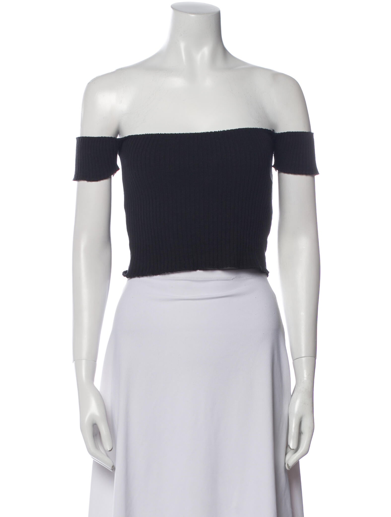 Are You Am I Off-The-Shoulder Short Sleeve Crop Top