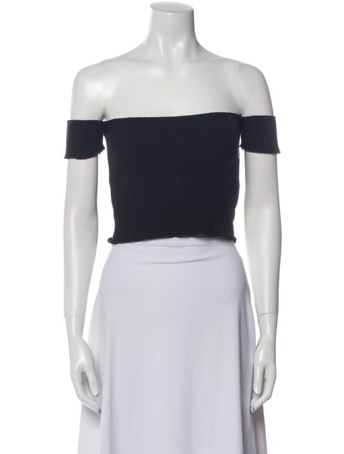 Are You Am I Off-The-Shoulder Short Sleeve Crop Top