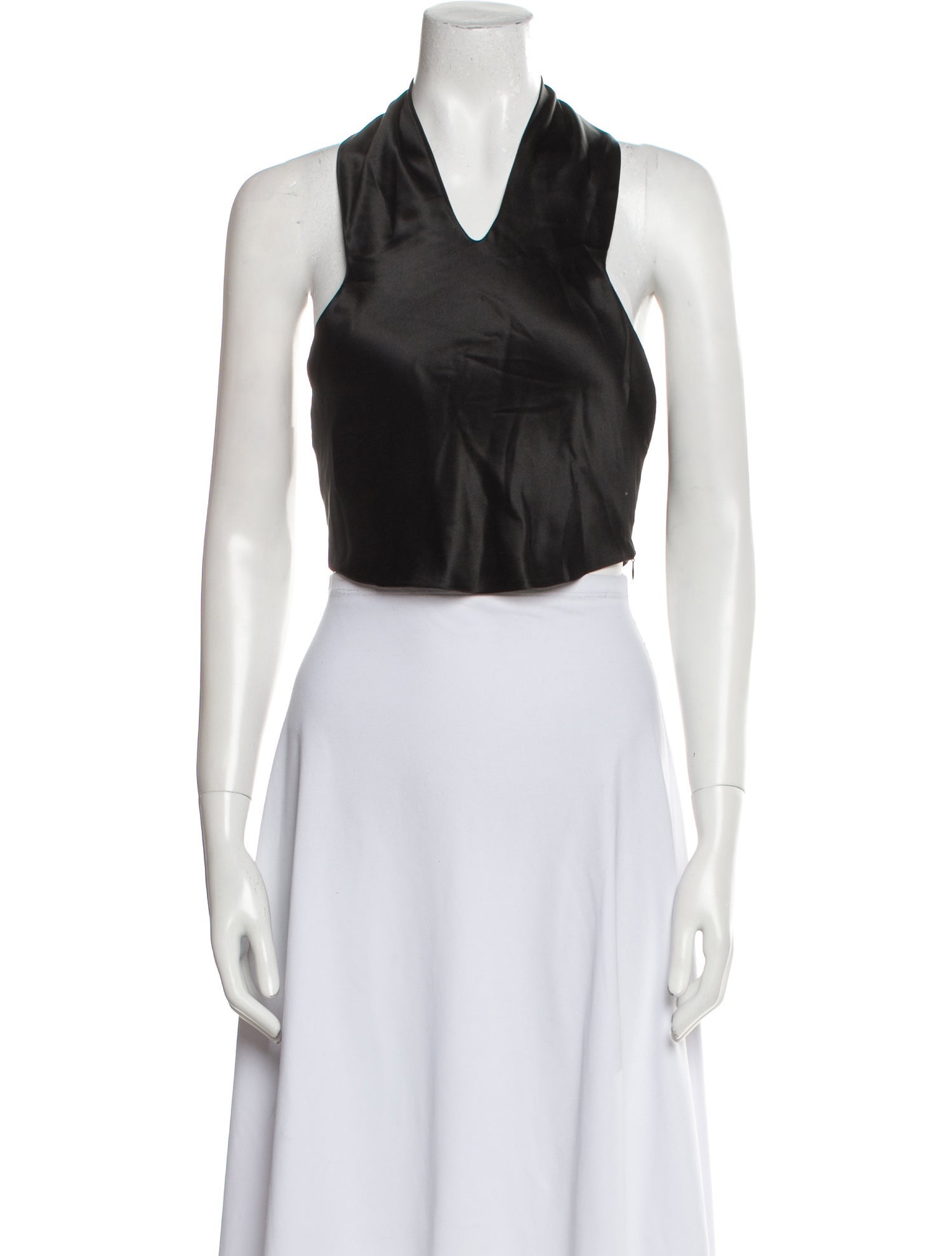 Are You Am I Silk V-Neck Crop Top