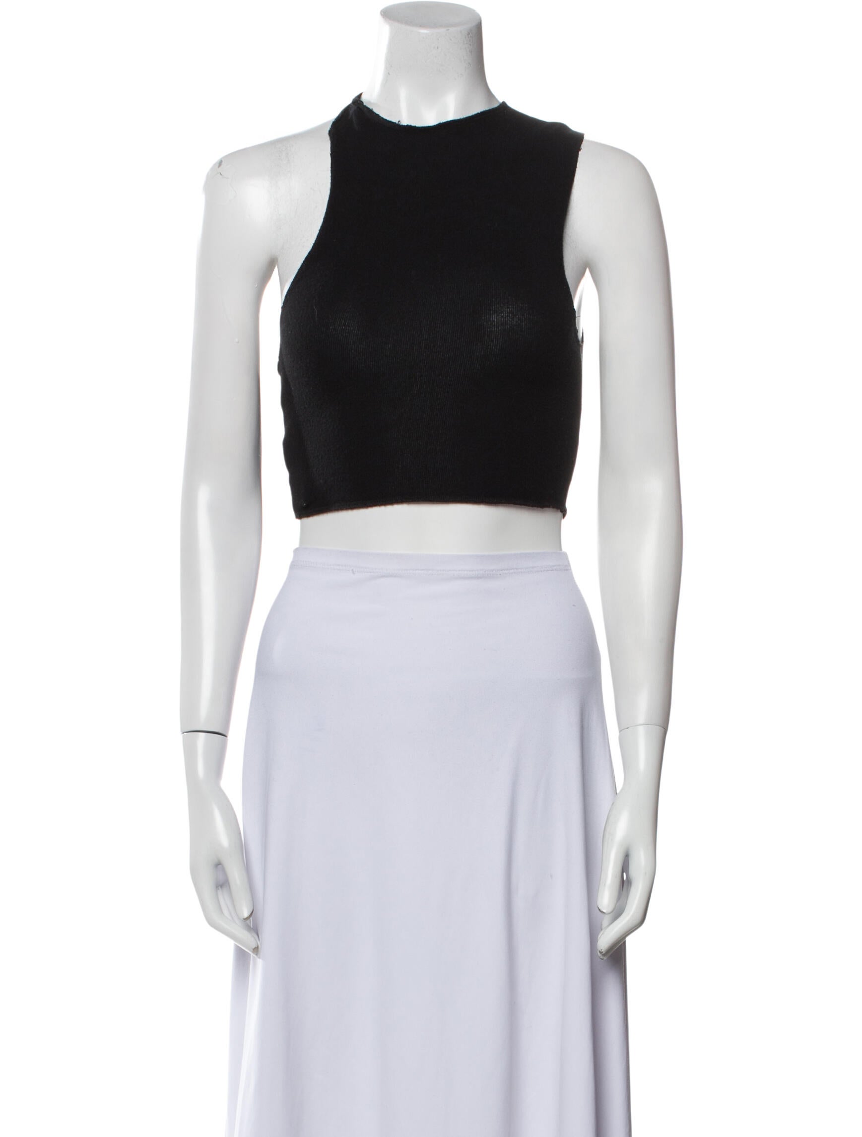 Are You Am I Crew Neck Sleeveless Crop Top