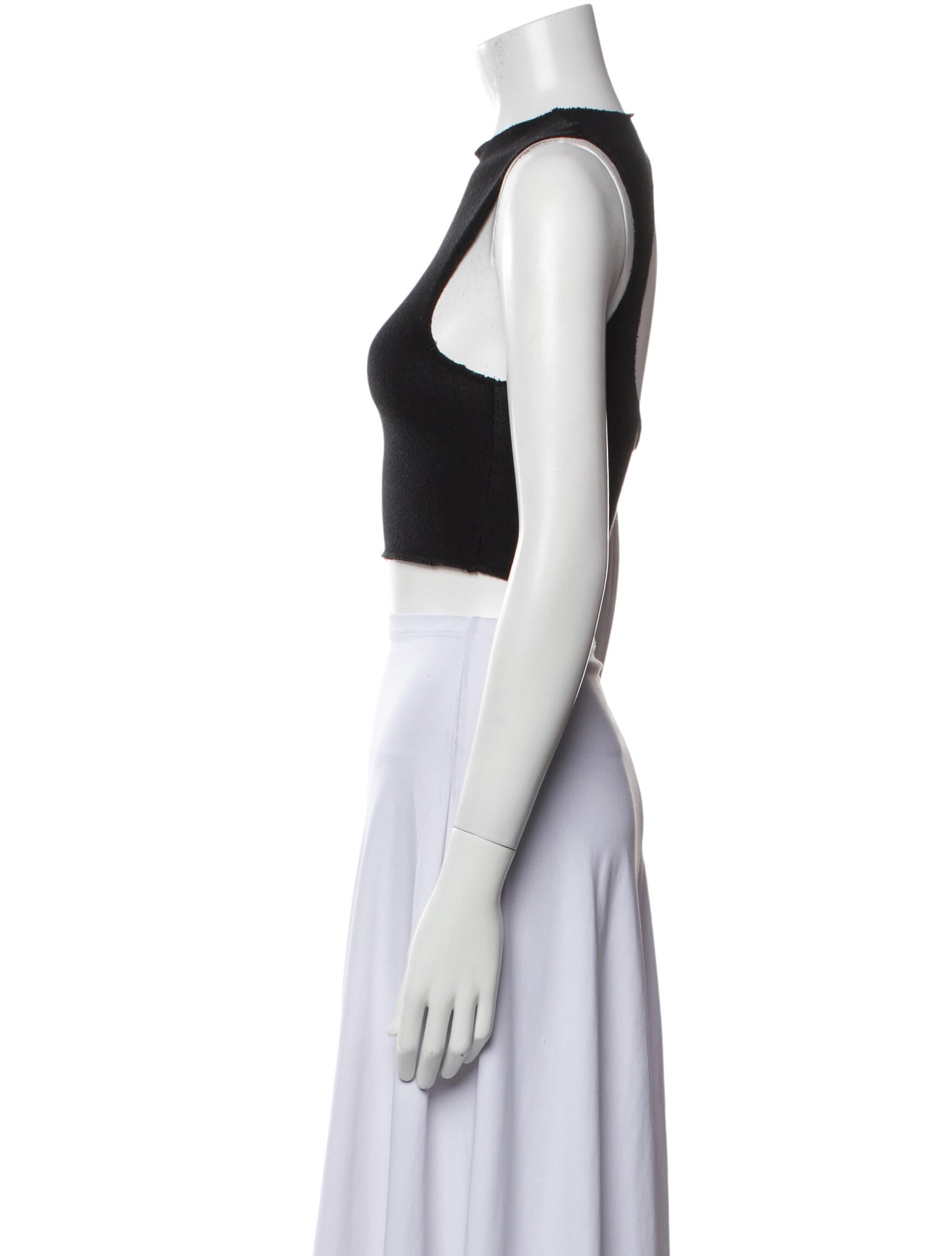 Are You Am I Crew Neck Sleeveless Crop Top