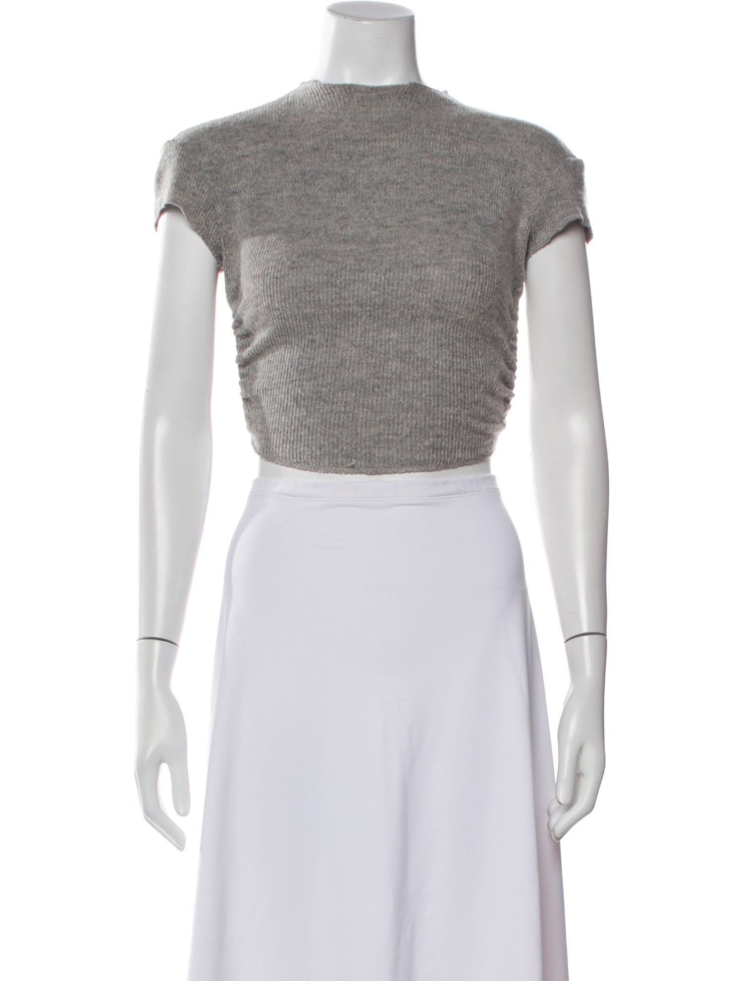 Are You Am I Mock Neck Short Sleeve Crop Top