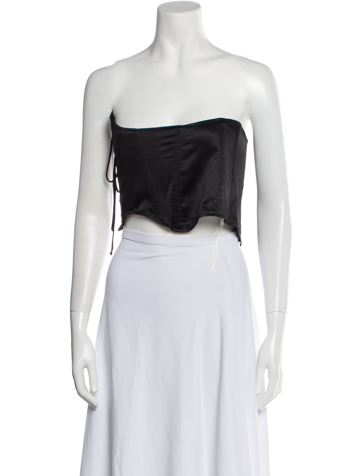 Are You Am I Silk Strapless Crop Top