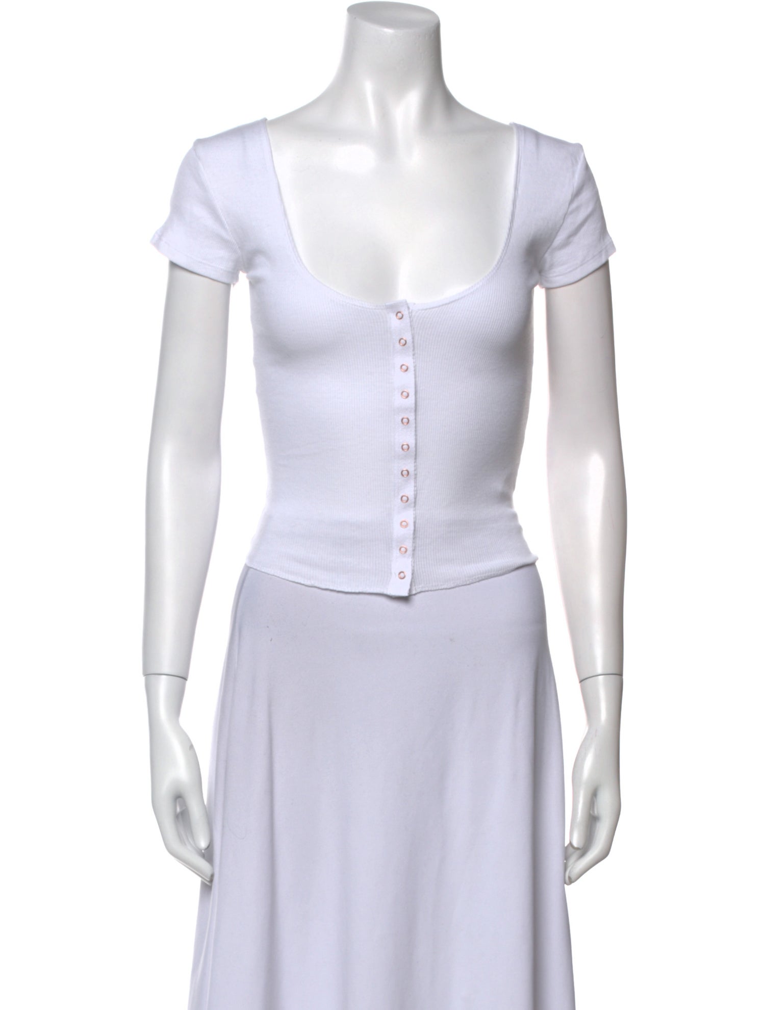 Are You Am I Square Neckline Short Sleeve Crop Top