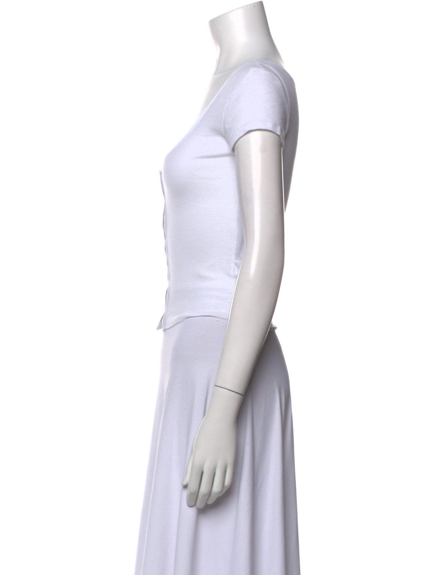 Are You Am I Square Neckline Short Sleeve Crop Top