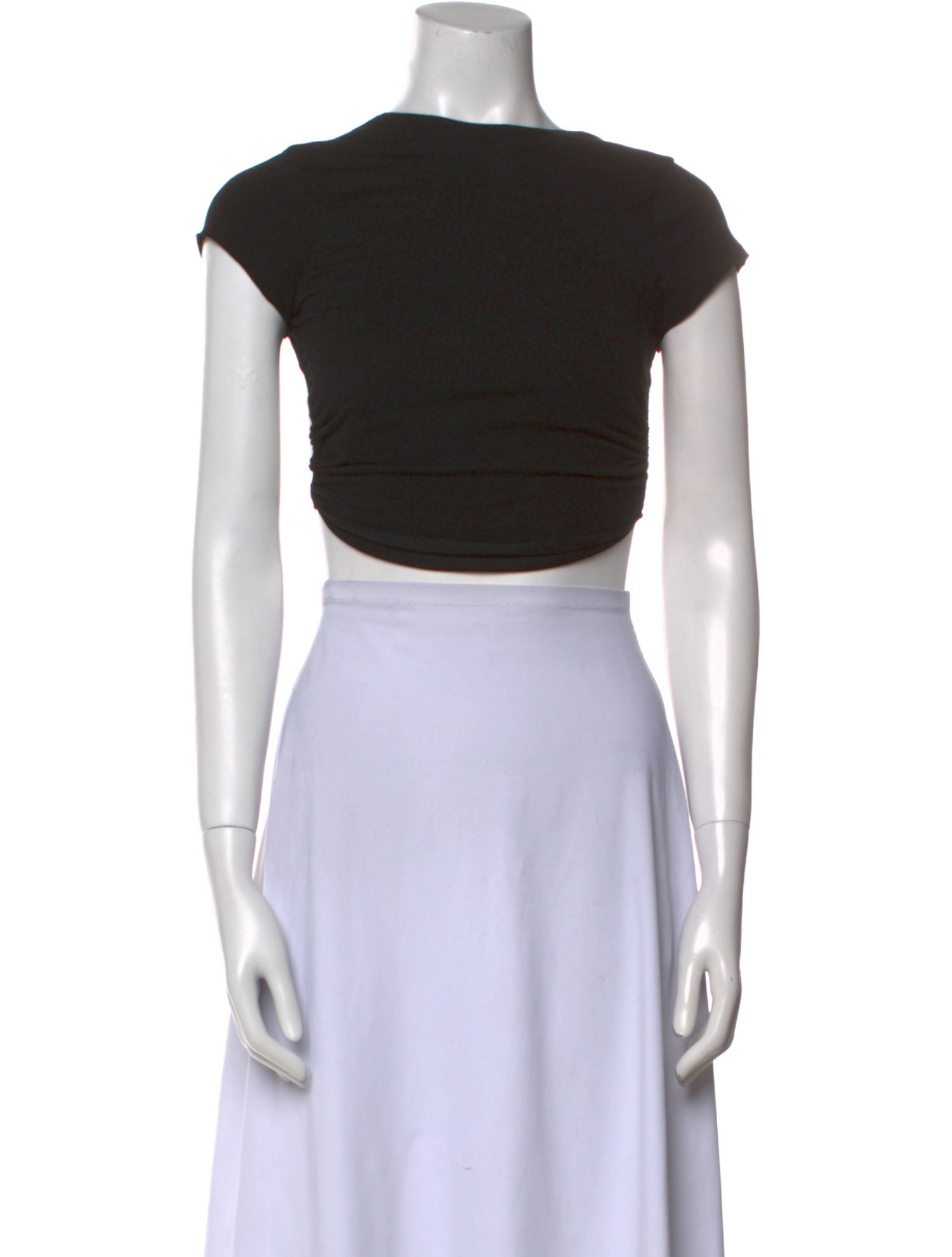 Are You Am I Bateau Neckline Short Sleeve Crop Top