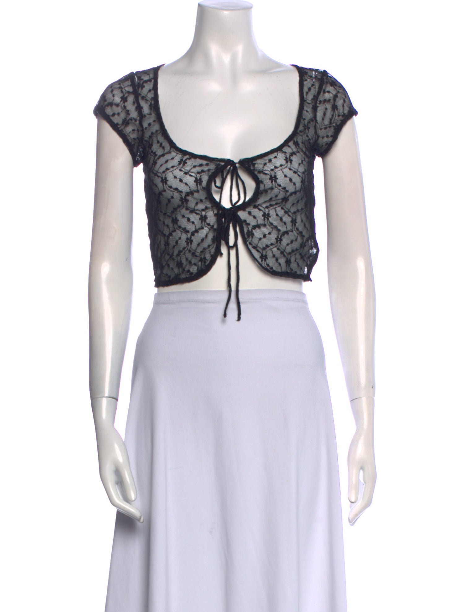 Are You Am I Scoop Neck Short Sleeve Crop Top