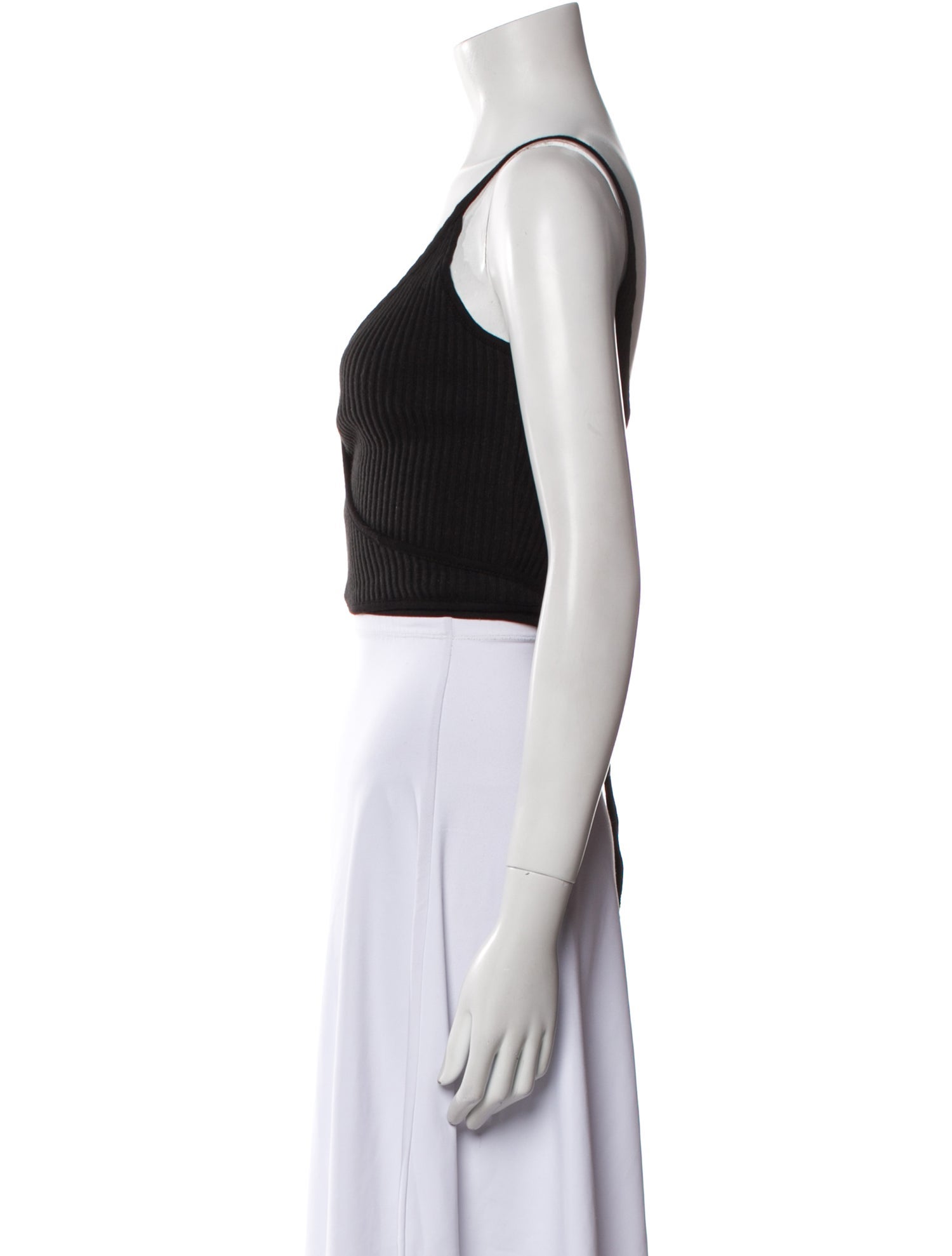 Are You Am I V-Neck Sleeveless Crop Top