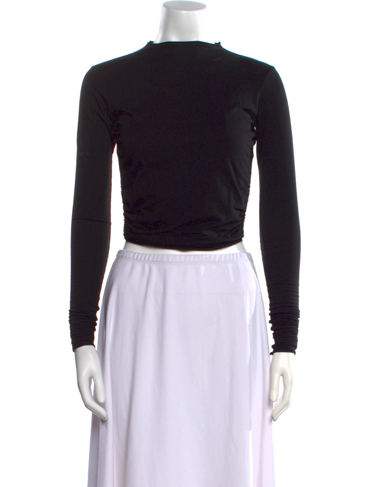 Are You Am I Mock Neck Long Sleeve Crop Top