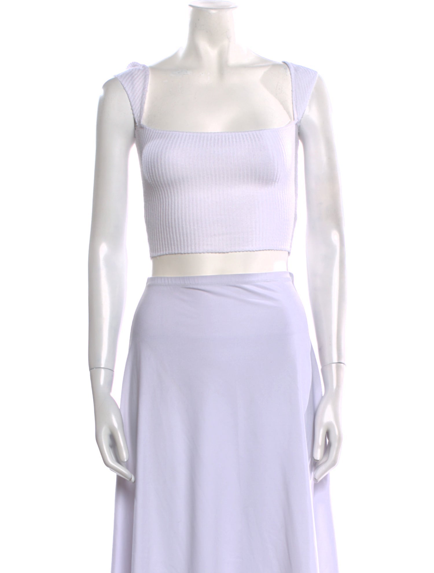 Are You Am I Square Neckline Sleeveless Crop Top