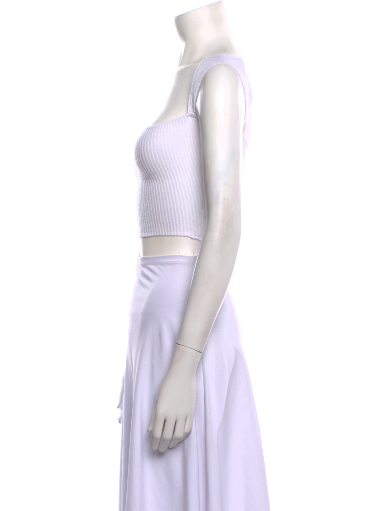 Are You Am I Square Neckline Sleeveless Crop Top