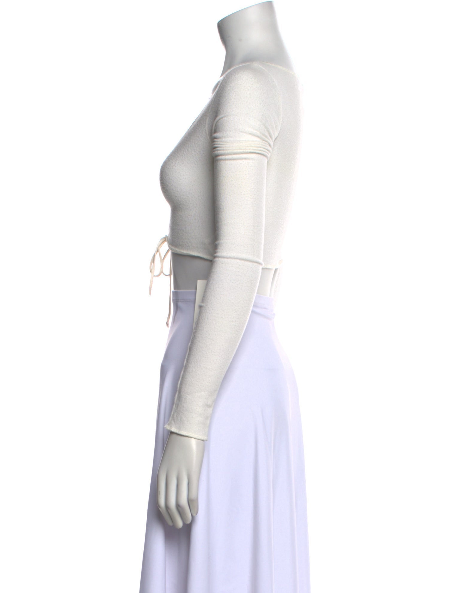 Are You Am I Plunge Neckline Long Sleeve Crop Top